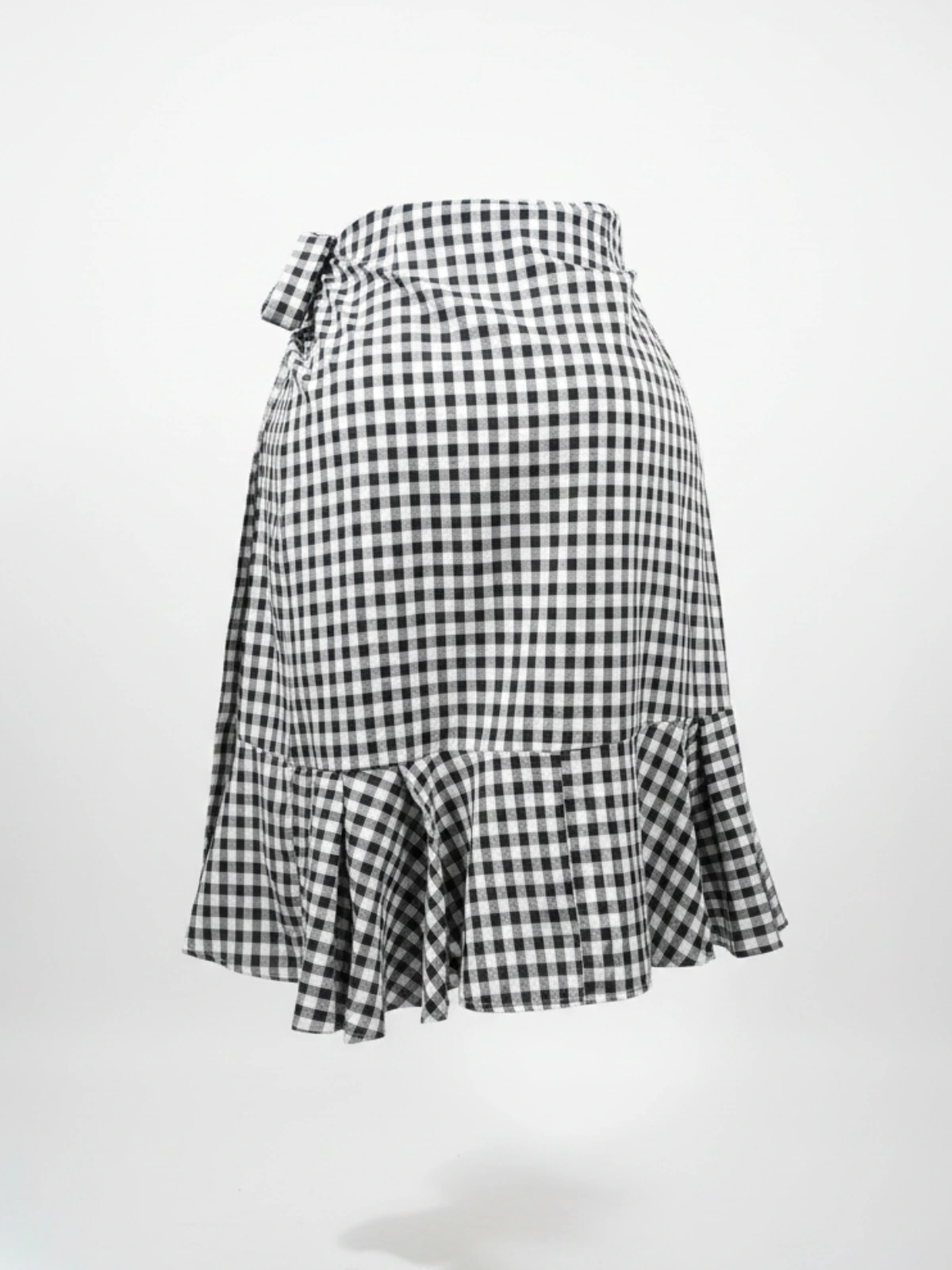 Gingham Wrap Short Skirt - Cotton bottoms available at theGirlyZone Kampala
